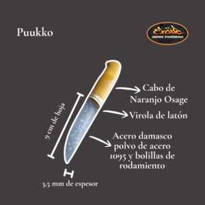 Infografia Cuchillo Puukko Damasco