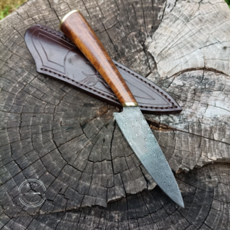 Cuchillo Damasco Random – Lapacho Flameado & Latón