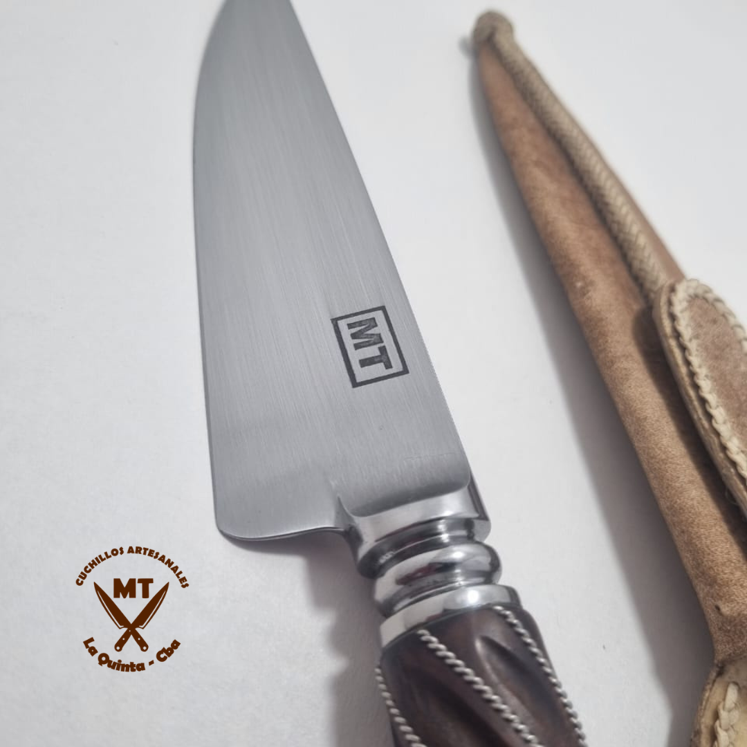 Cuchillo Criollo Acero 9260, botón con trabajo de lima